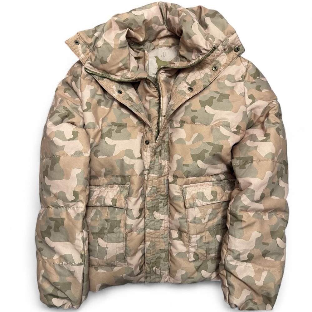Unreal Fur Camouflage (dog print) padded puffer Jacket. Size M.